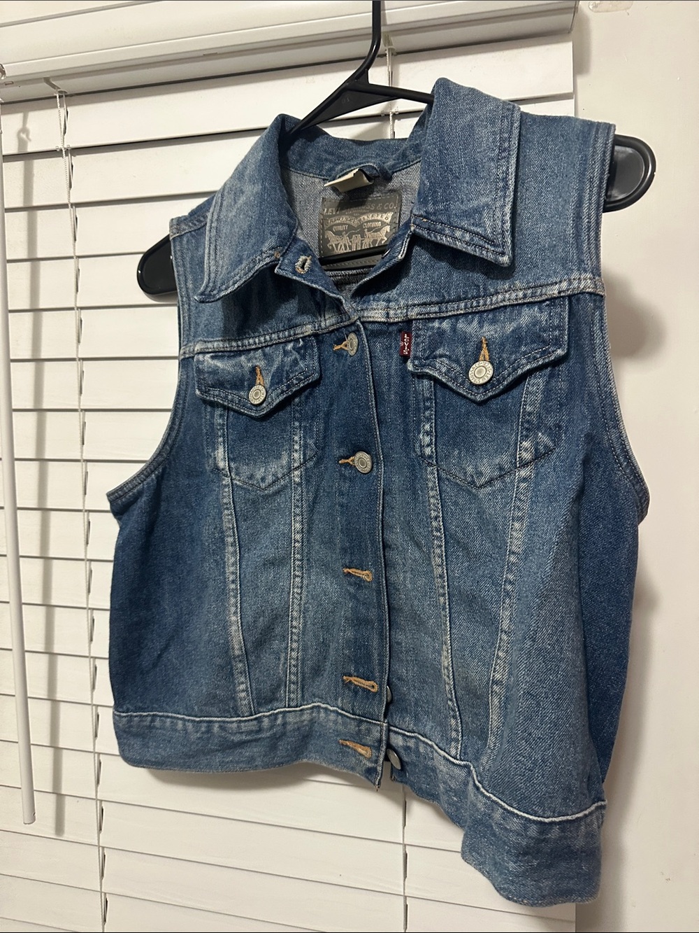 Levi's Blue Denim Button-Front Vest